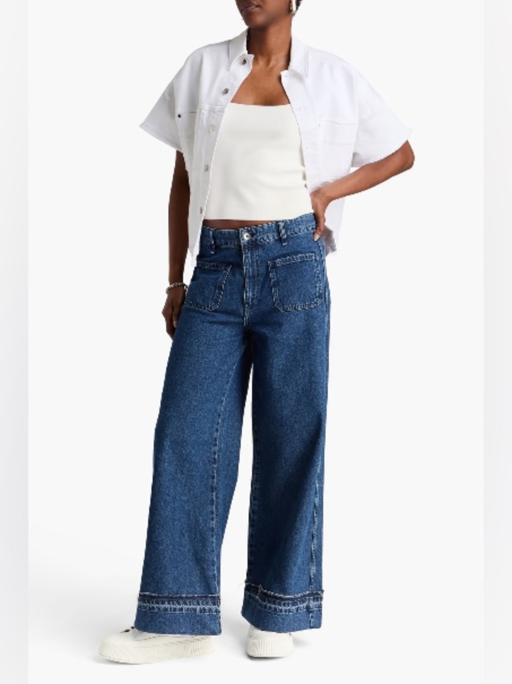 Rag & Bone Melina patch pocket high rise wide leg jeans 26